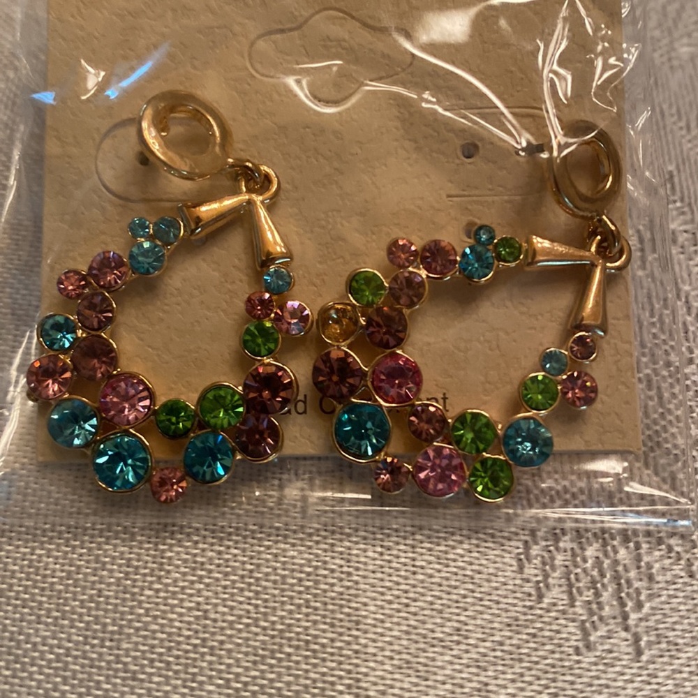 2/$12Sale Marysol Accessories multi colored earrings Multi colored rhinestone - Picture 2 of 7